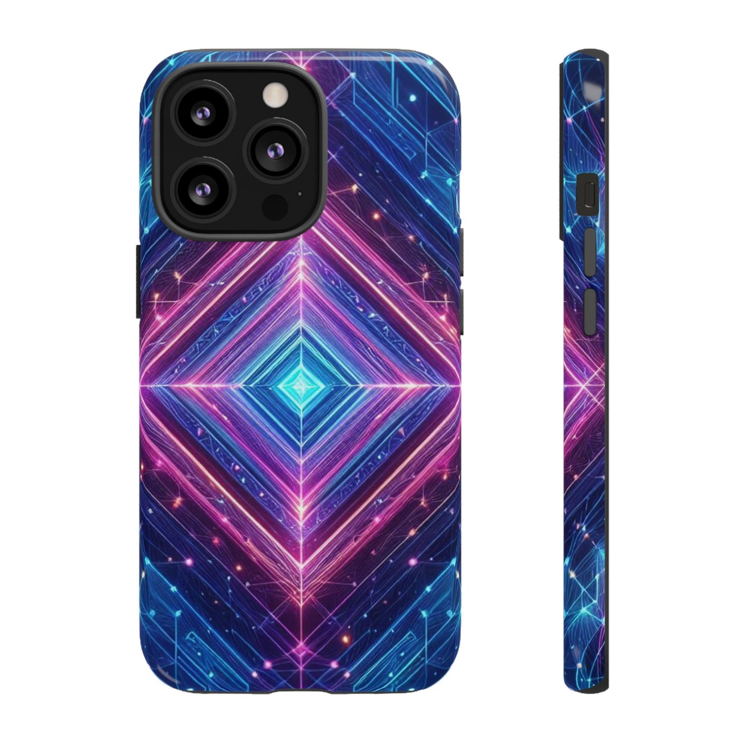 Blue Purple Geometric Pattern Tough Phone Cases - iPhone Samsung Galaxy