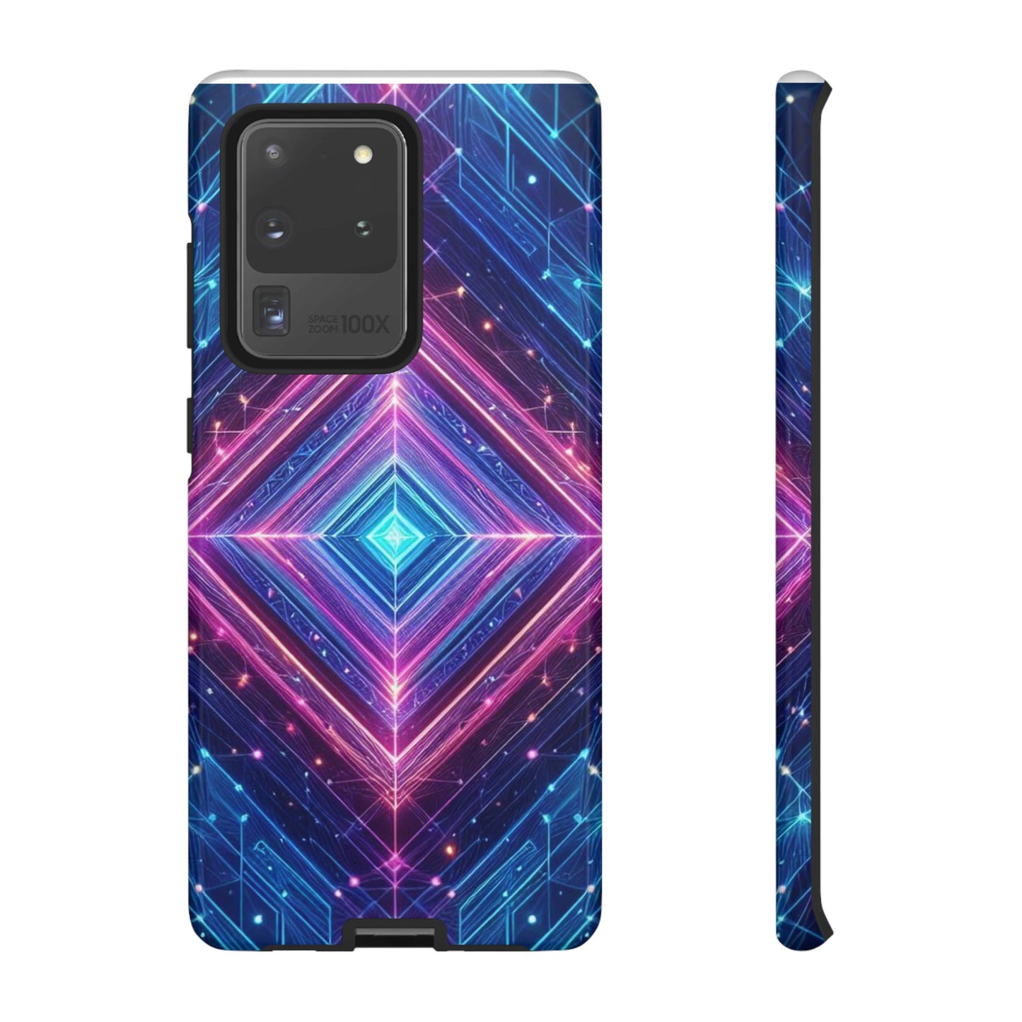 Blue Purple Geometric Pattern Tough Phone Cases - iPhone Samsung Galaxy