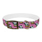 Dog Collar - Disc Golf Basket Dog Painting Pattern Pink