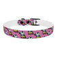 Dog Collar - Disc Golf Basket Dog Painting Pattern Pink