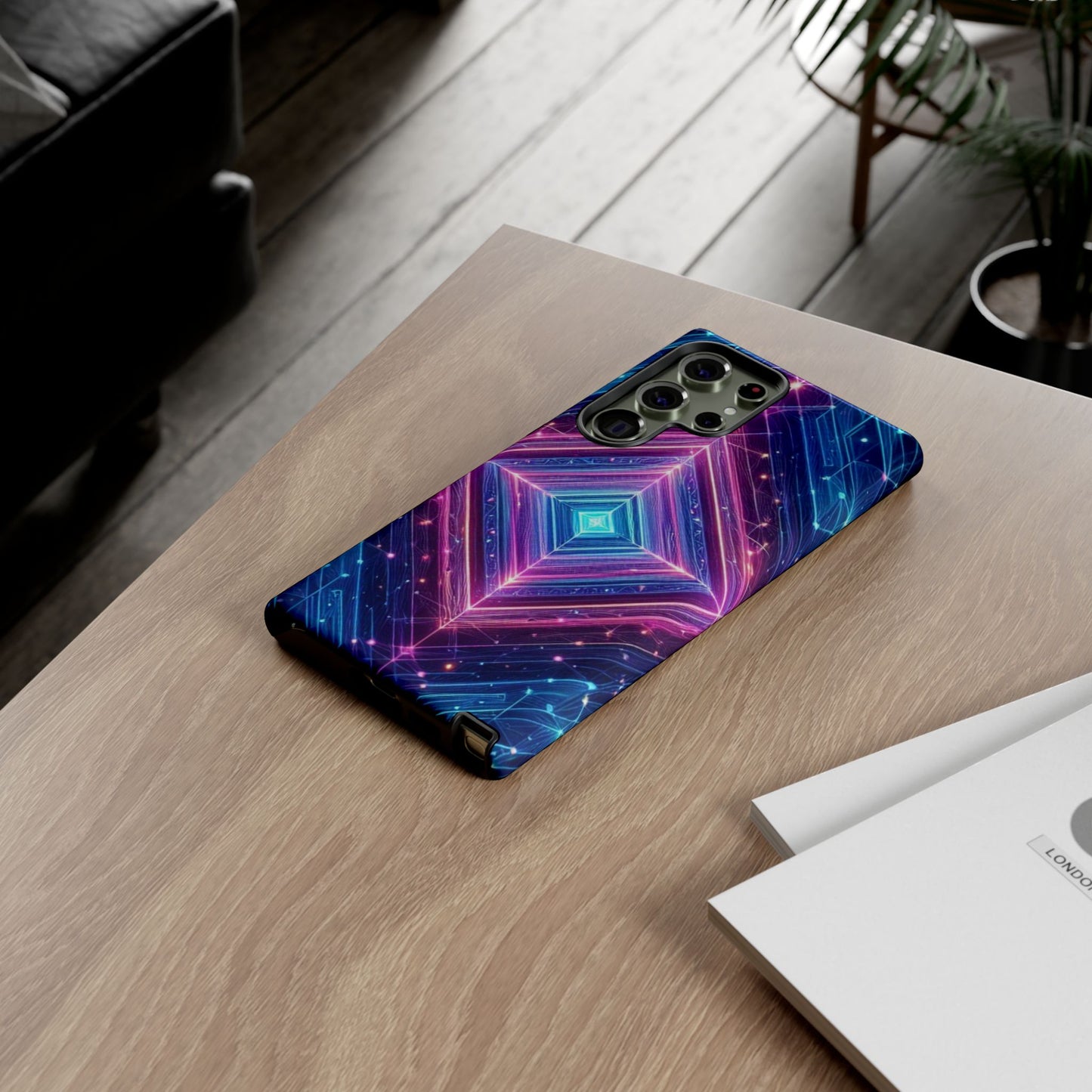 Blue Purple Geometric Pattern Tough Phone Cases - iPhone Samsung Galaxy