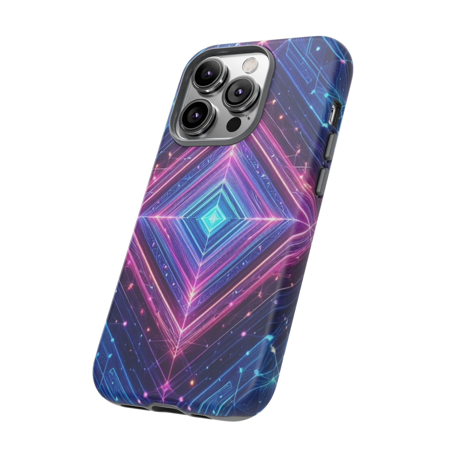 Blue Purple Geometric Pattern Tough Phone Cases - iPhone Samsung Galaxy