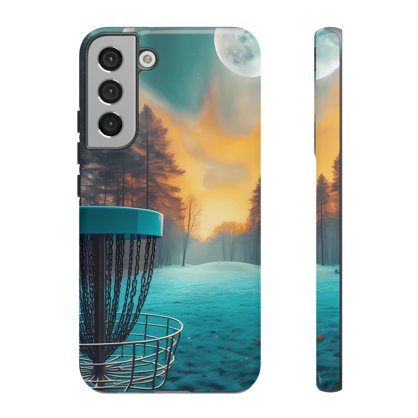 Tough Phone Cases - Disc Golf Basket Moon Landscape iPhone Samsung Galaxy