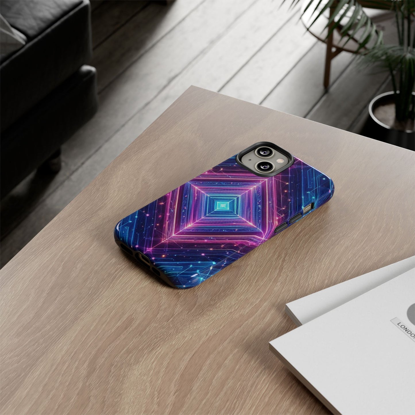 Blue Purple Geometric Pattern Tough Phone Cases - iPhone Samsung Galaxy