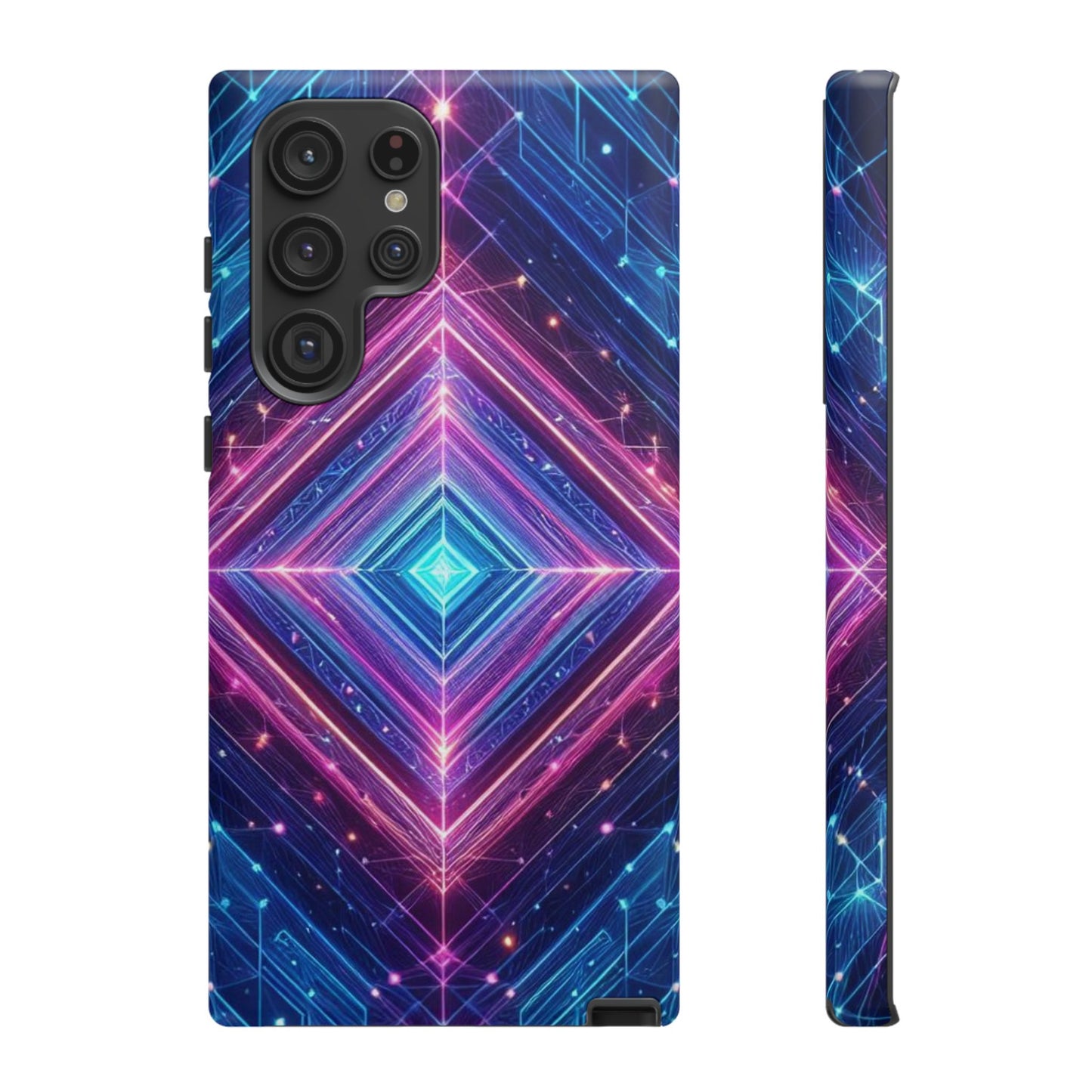 Blue Purple Geometric Pattern Tough Phone Cases - iPhone Samsung Galaxy