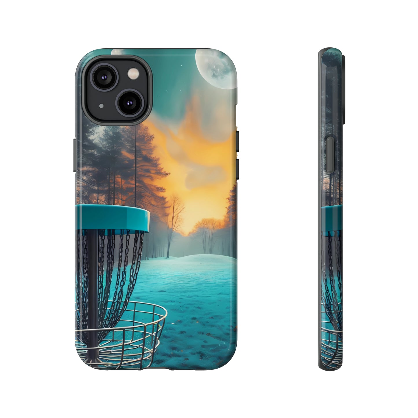 Tough Phone Cases - Disc Golf Basket Moon Landscape iPhone Samsung Galaxy