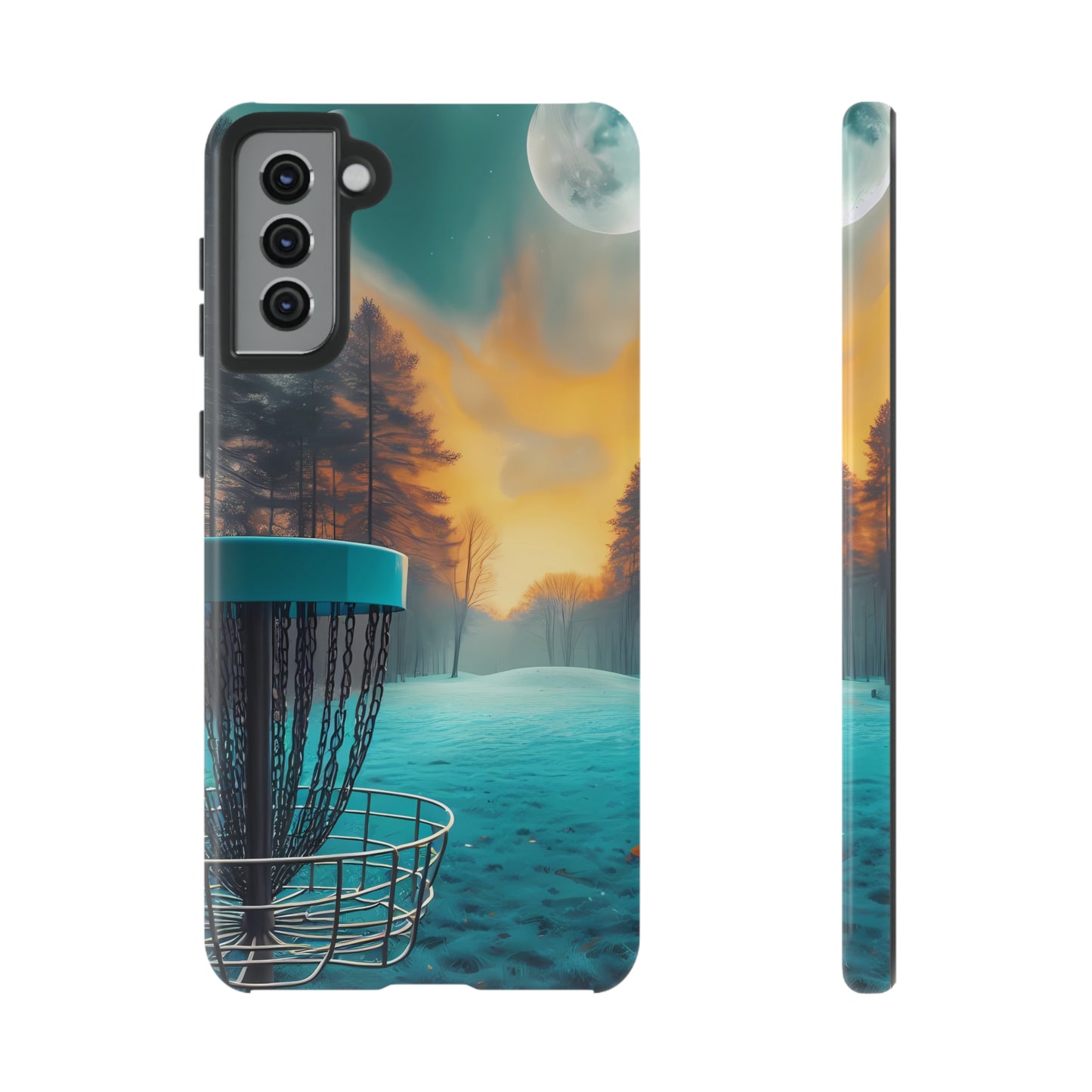 Tough Phone Cases - Disc Golf Basket Moon Landscape iPhone Samsung Galaxy