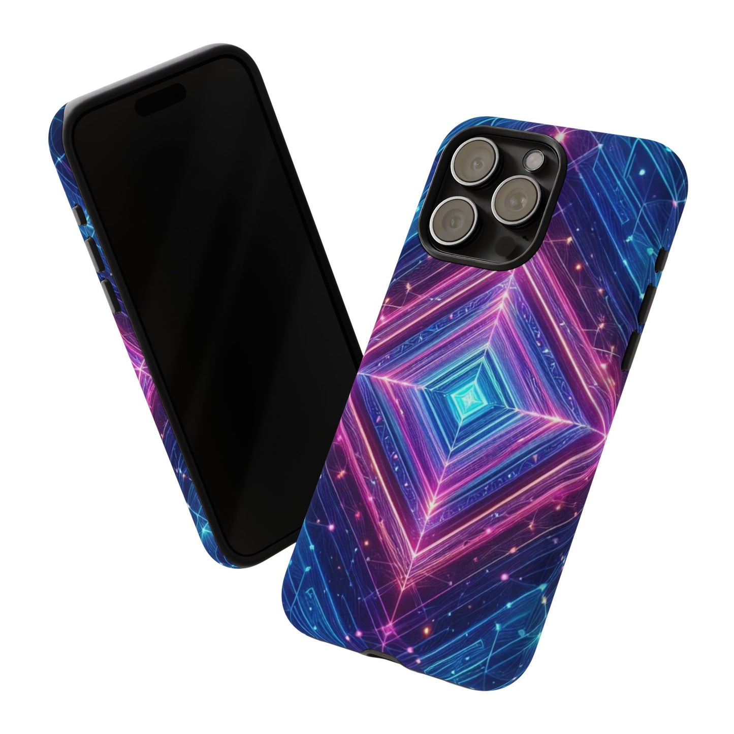 Blue Purple Geometric Pattern Tough Phone Cases - iPhone Samsung Galaxy