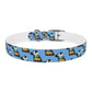 Dog Collar - Disc Golf Basket Dog Painting Pattern Light Blue