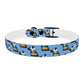 Dog Collar - Disc Golf Basket Dog Painting Pattern Light Blue