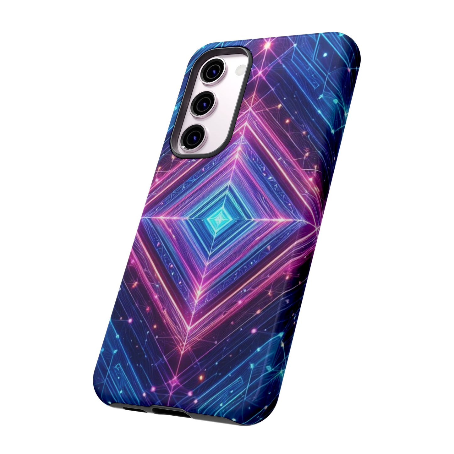 Blue Purple Geometric Pattern Tough Phone Cases - iPhone Samsung Galaxy