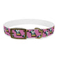 Dog Collar - Disc Golf Basket Dog Painting Pattern Pink