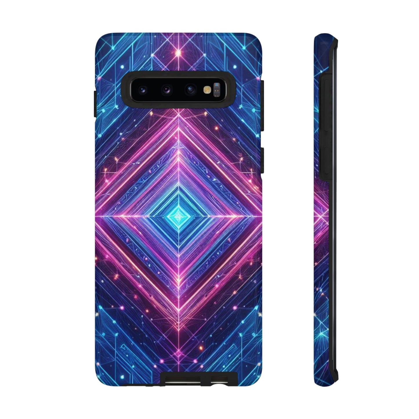 Blue Purple Geometric Pattern Tough Phone Cases - iPhone Samsung Galaxy