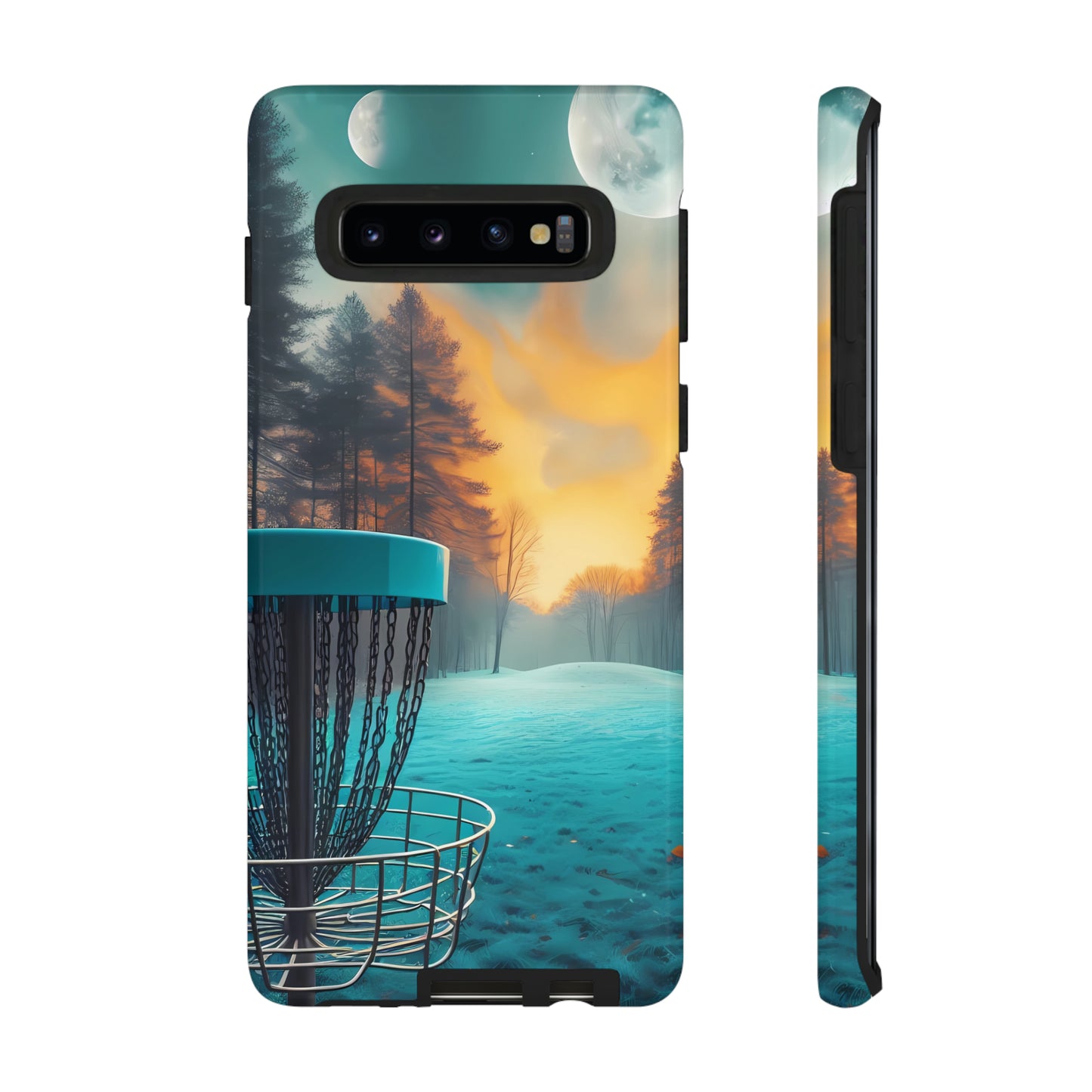 Tough Phone Cases - Disc Golf Basket Moon Landscape iPhone Samsung Galaxy