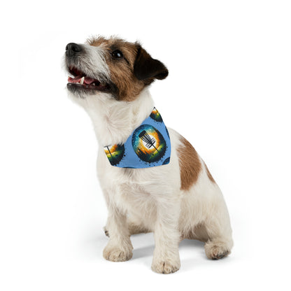 Pet Bandana Collar - Disc Golf Painting Pattern Light Blue