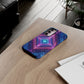 Blue Purple Geometric Pattern Tough Phone Cases - iPhone Samsung Galaxy