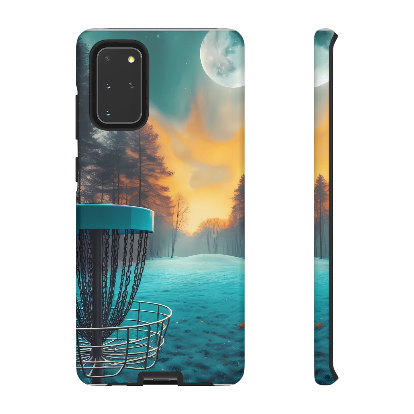 Tough Phone Cases - Disc Golf Basket Moon Landscape iPhone Samsung Galaxy