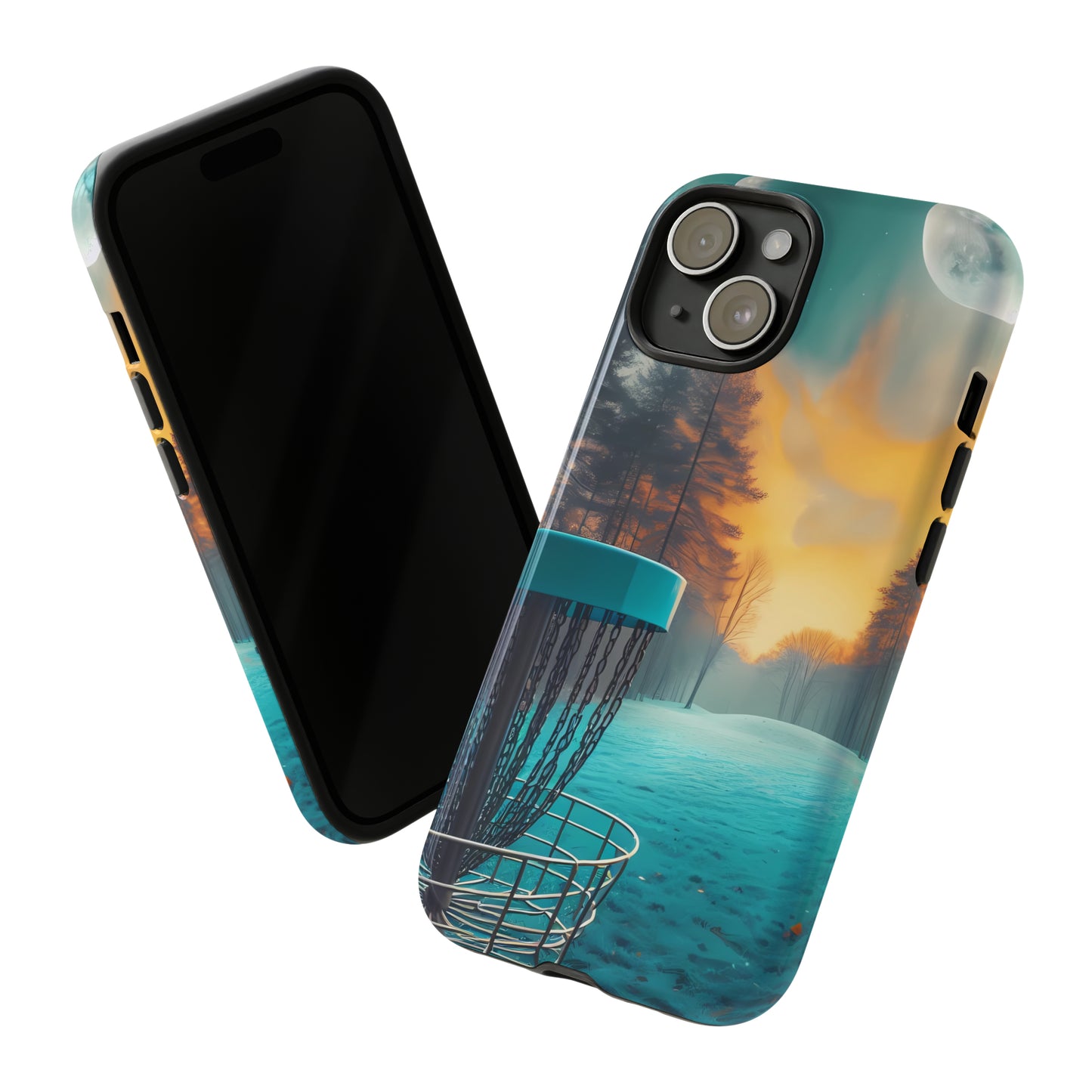 Tough Phone Cases - Disc Golf Basket Moon Landscape iPhone Samsung Galaxy