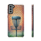 Tough Phone Cases - Brick Wall Graffiti Disc Golf Basket iPhone Samsung Galaxy