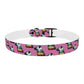 Dog Collar - Disc Golf Basket Dog Painting Pattern Pink