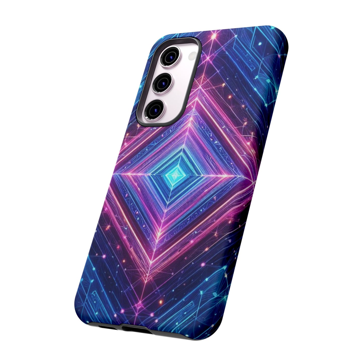 Blue Purple Geometric Pattern Tough Phone Cases - iPhone Samsung Galaxy