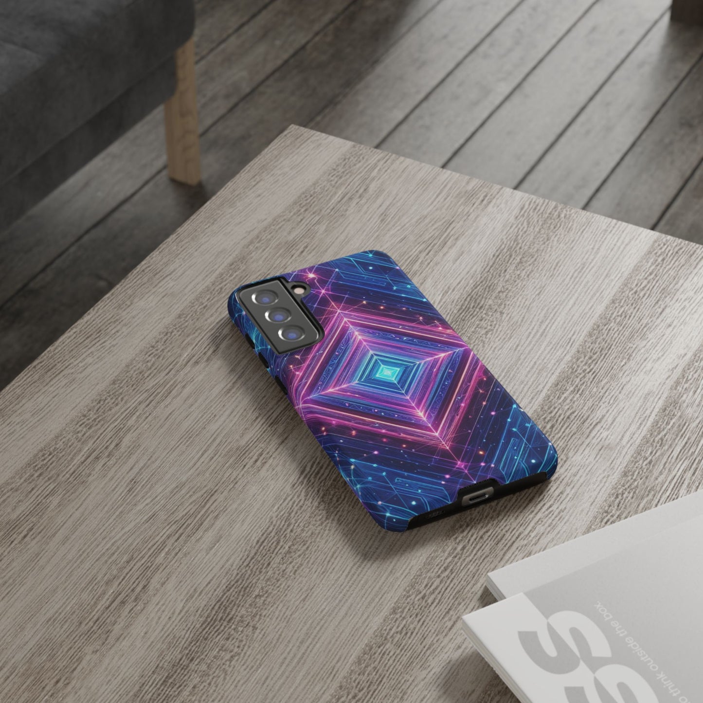 Blue Purple Geometric Pattern Tough Phone Cases - iPhone Samsung Galaxy