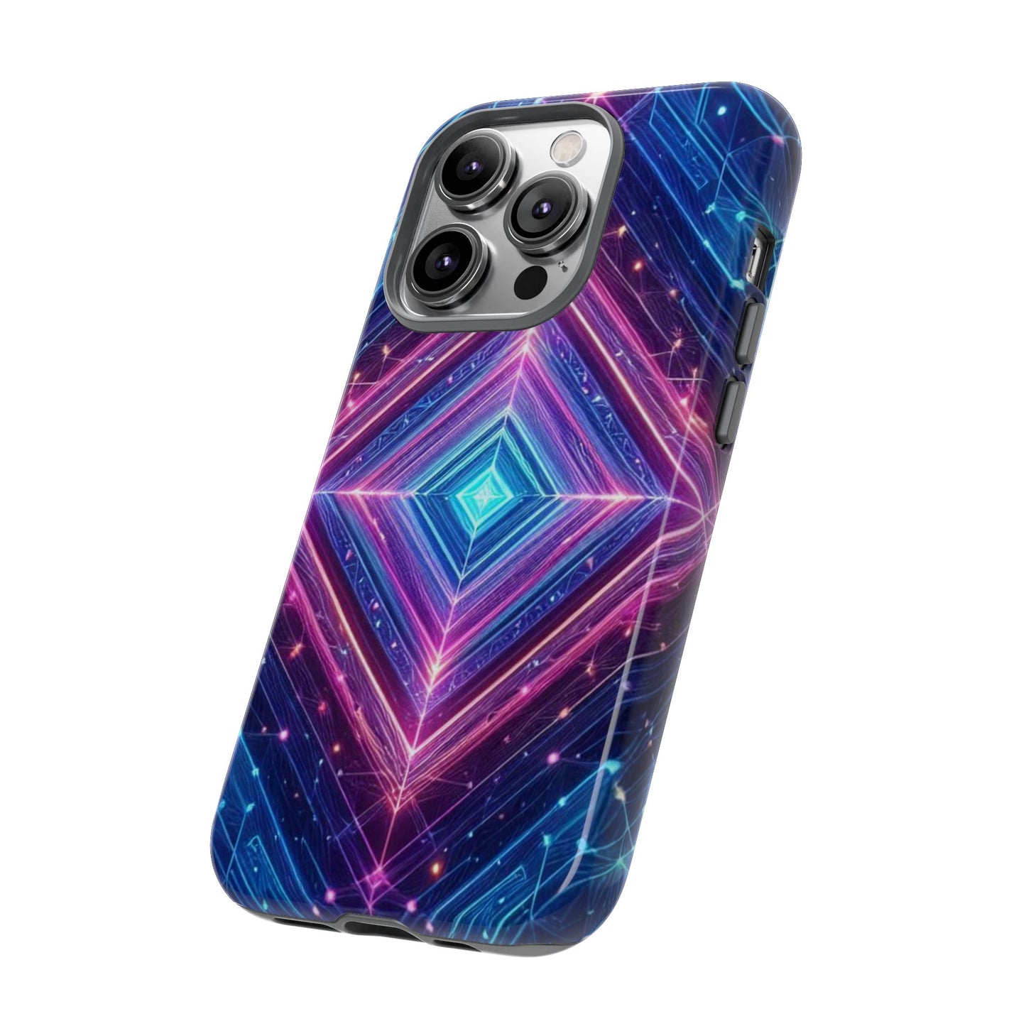 Blue Purple Geometric Pattern Tough Phone Cases - iPhone Samsung Galaxy