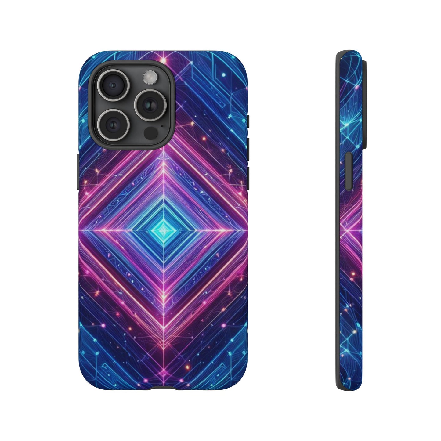 Blue Purple Geometric Pattern Tough Phone Cases - iPhone Samsung Galaxy