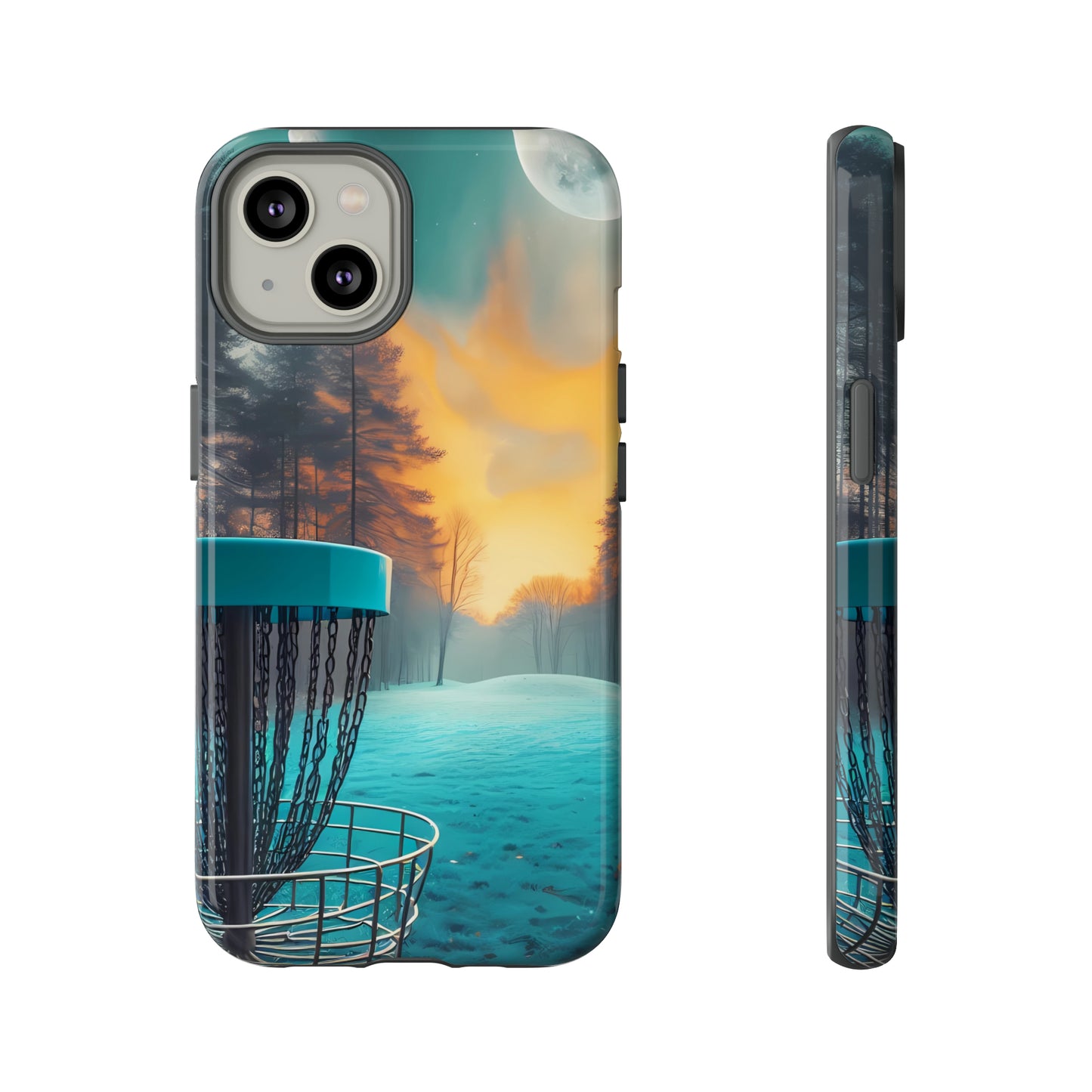 Tough Phone Cases - Disc Golf Basket Moon Landscape iPhone Samsung Galaxy