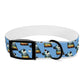 Dog Collar - Disc Golf Basket Dog Painting Pattern Light Blue