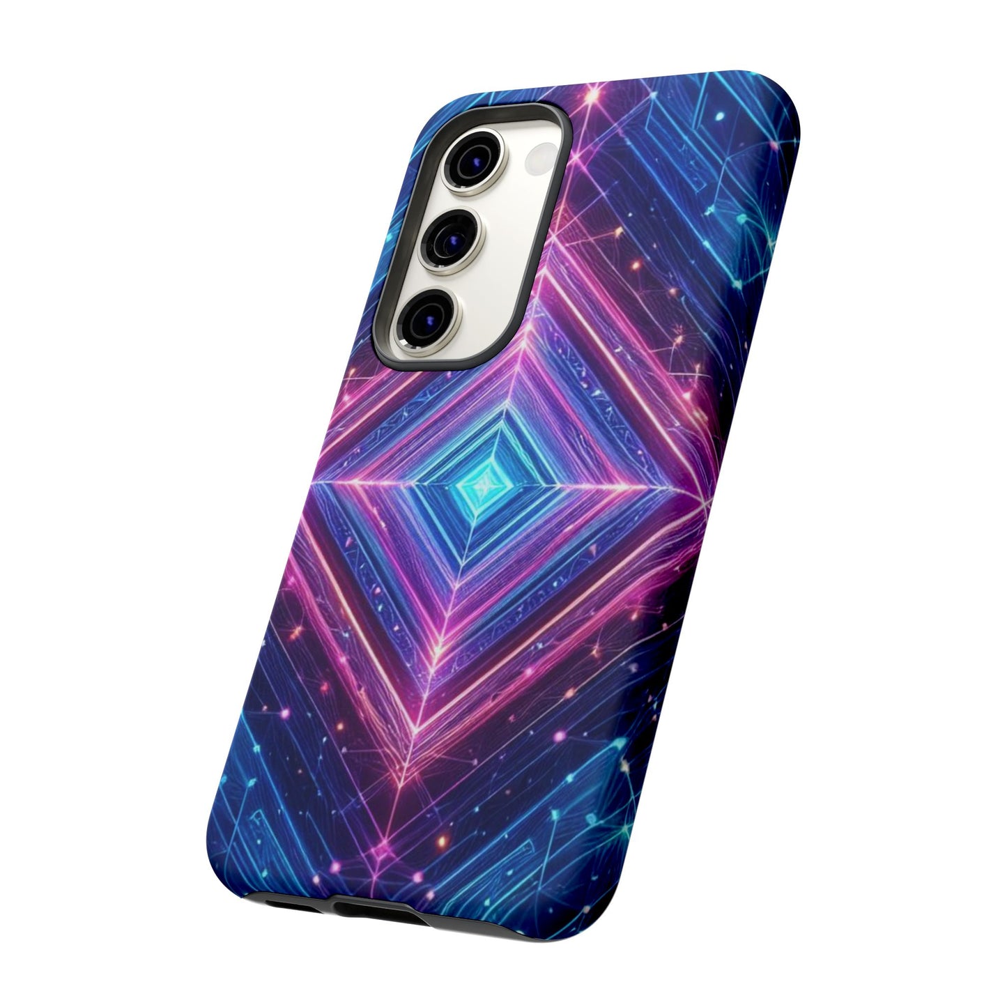 Blue Purple Geometric Pattern Tough Phone Cases - iPhone Samsung Galaxy