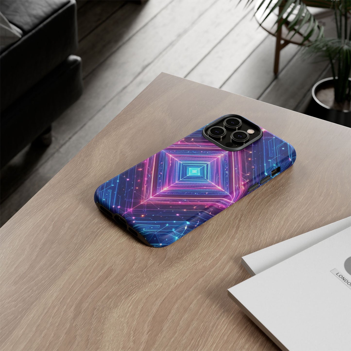 Blue Purple Geometric Pattern Tough Phone Cases - iPhone Samsung Galaxy