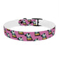 Dog Collar - Disc Golf Basket Dog Painting Pattern Pink