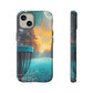 Tough Phone Cases - Disc Golf Basket Moon Landscape iPhone Samsung Galaxy