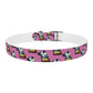 Dog Collar - Disc Golf Basket Dog Painting Pattern Pink