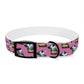 Dog Collar - Disc Golf Basket Dog Painting Pattern Pink