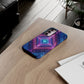 Blue Purple Geometric Pattern Tough Phone Cases - iPhone Samsung Galaxy