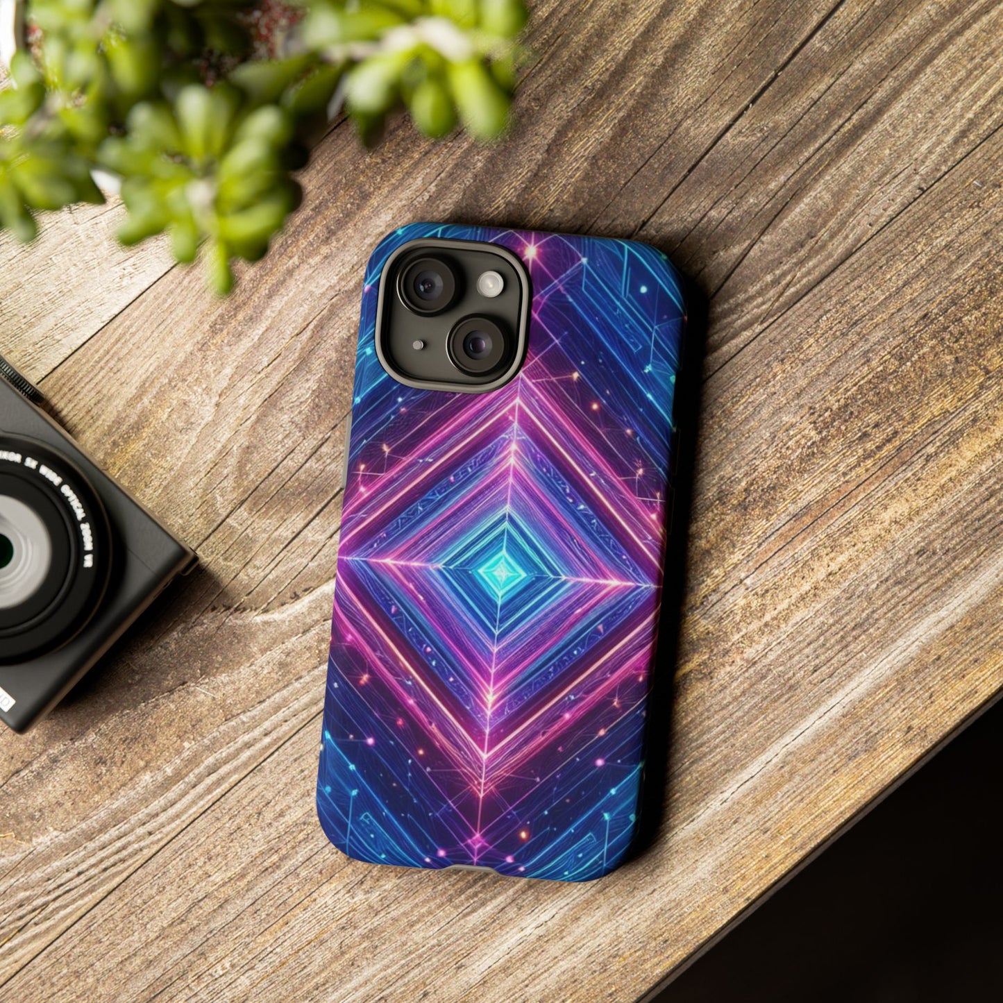 Blue Purple Geometric Pattern Tough Phone Cases - iPhone Samsung Galaxy