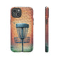 Tough Phone Cases - Brick Wall Graffiti Disc Golf Basket iPhone Samsung Galaxy