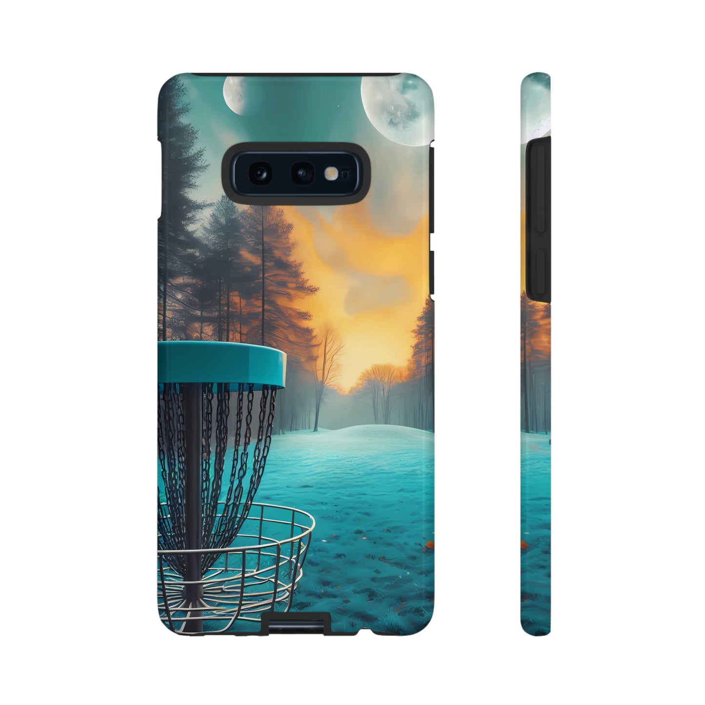 Tough Phone Cases - Disc Golf Basket Moon Landscape iPhone Samsung Galaxy