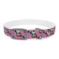 Dog Collar - Disc Golf Basket Dog Painting Pattern Pink