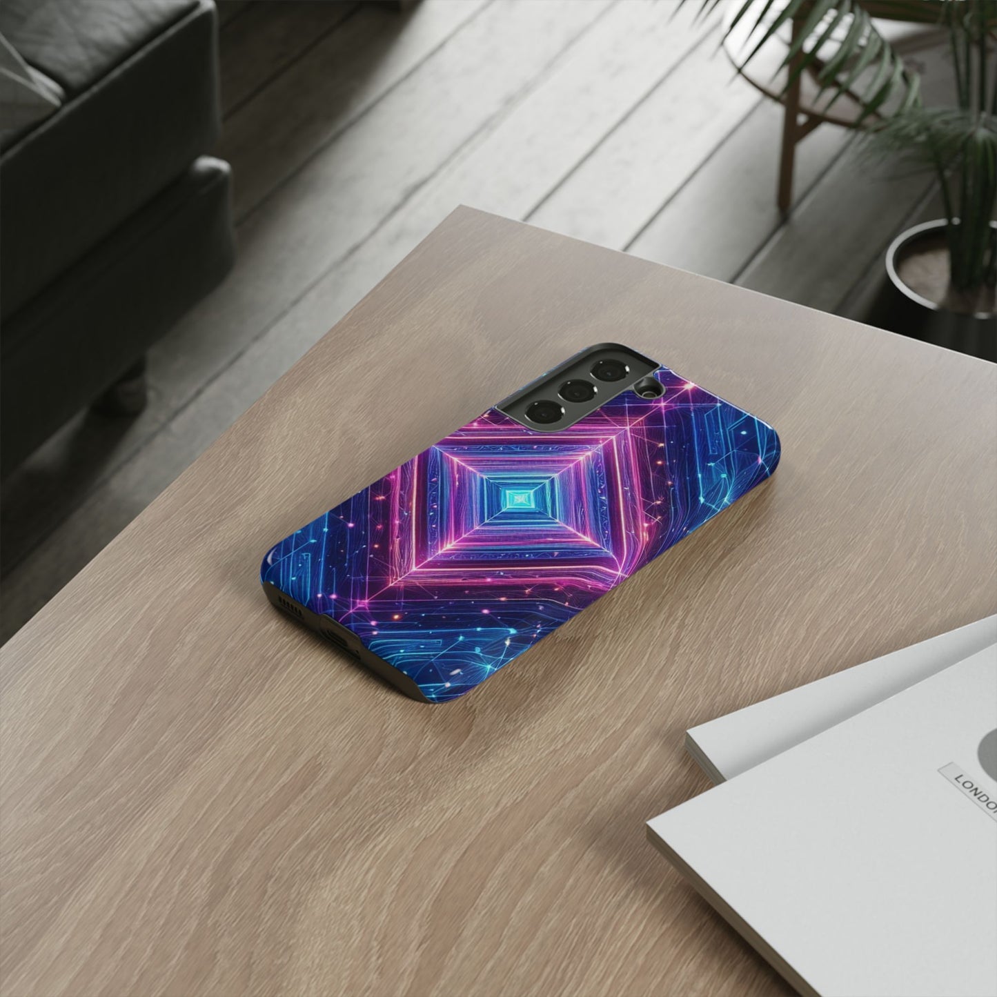 Blue Purple Geometric Pattern Tough Phone Cases - iPhone Samsung Galaxy