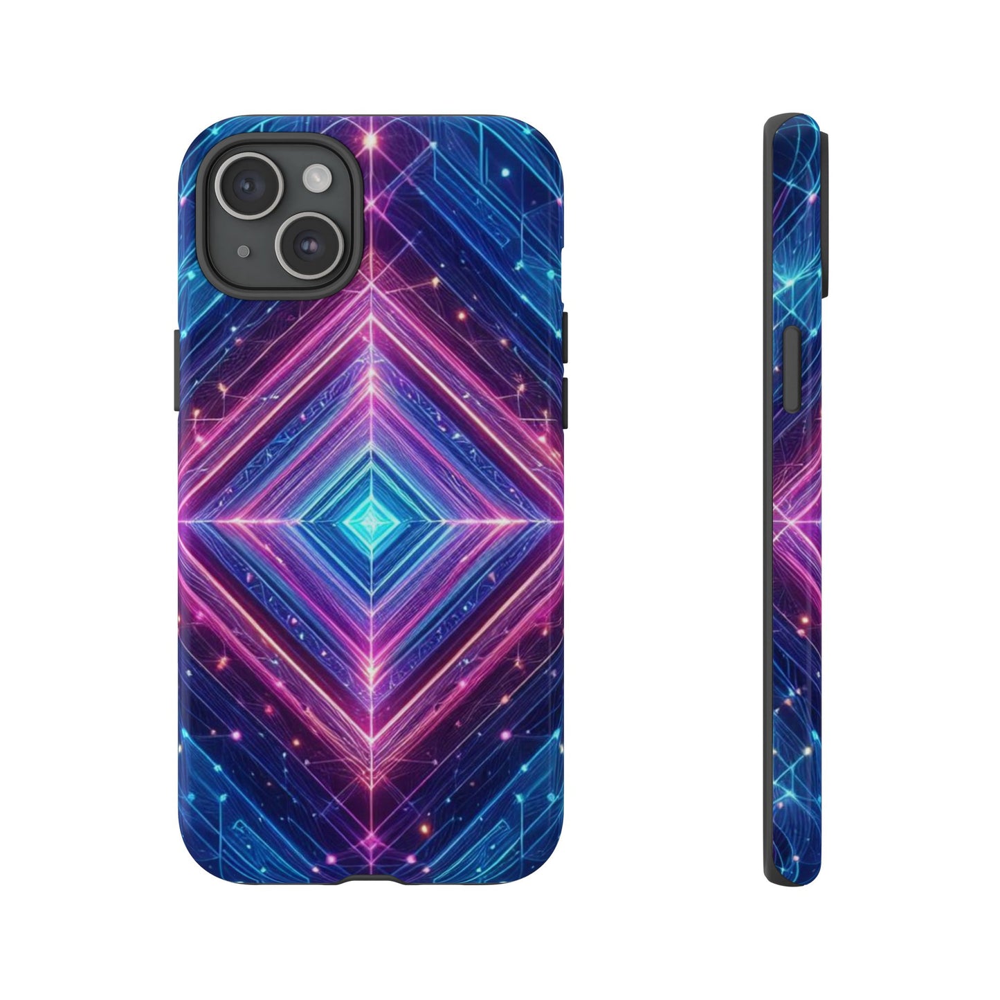 Blue Purple Geometric Pattern Tough Phone Cases - iPhone Samsung Galaxy