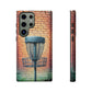 Tough Phone Cases - Brick Wall Graffiti Disc Golf Basket iPhone Samsung Galaxy