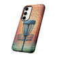 Tough Phone Cases - Brick Wall Graffiti Disc Golf Basket iPhone Samsung Galaxy