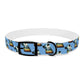 Dog Collar - Disc Golf Basket Dog Painting Pattern Light Blue