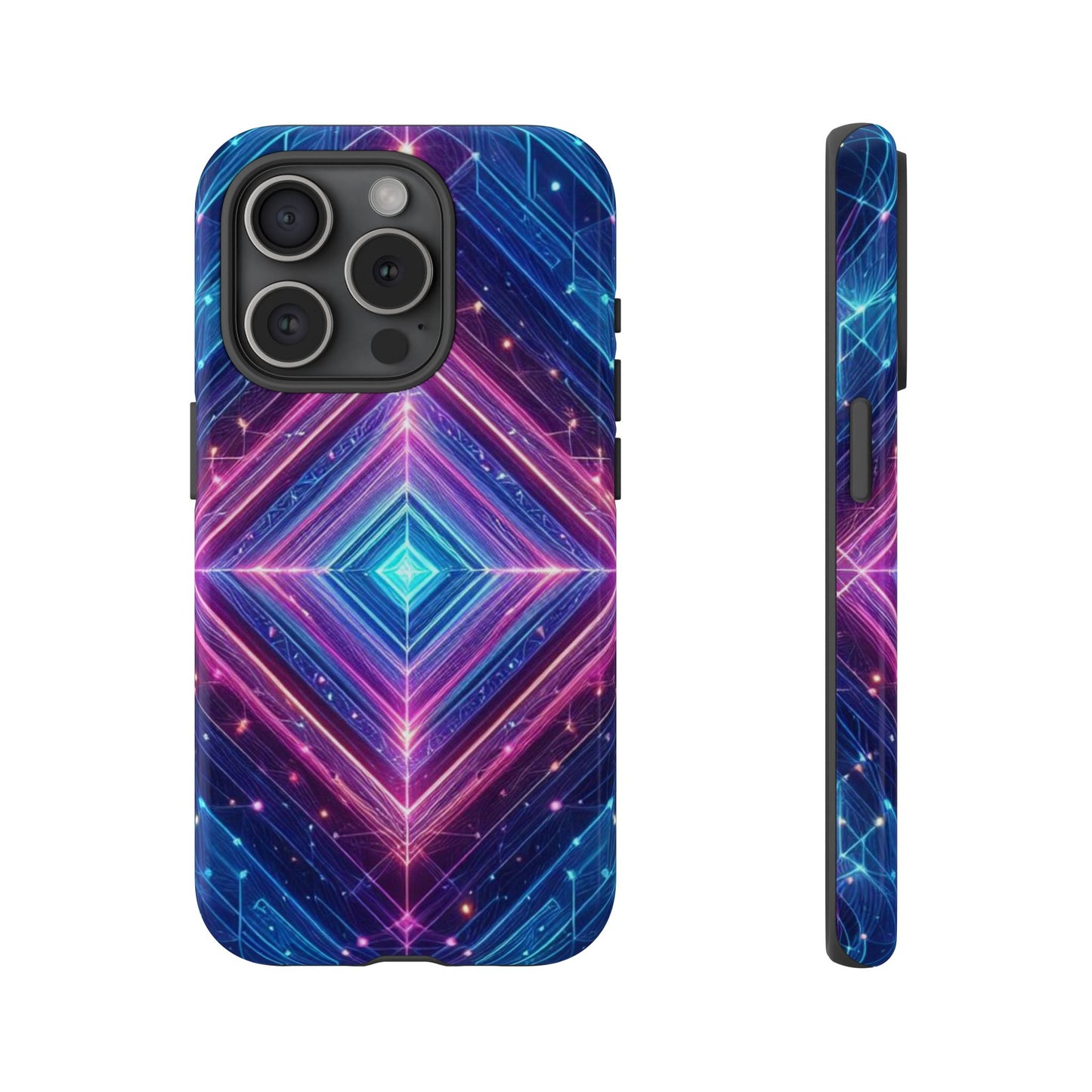 Blue Purple Geometric Pattern Tough Phone Cases - iPhone Samsung Galaxy