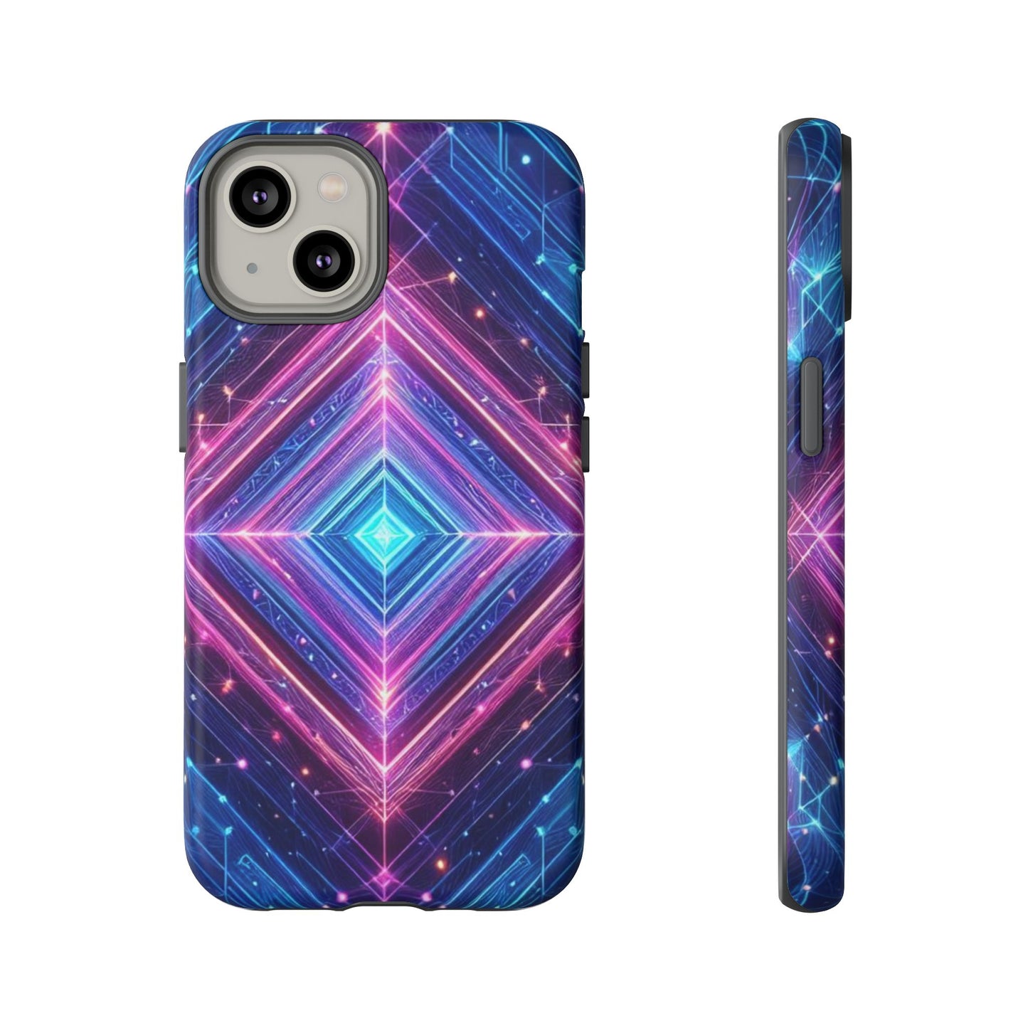 Blue Purple Geometric Pattern Tough Phone Cases - iPhone Samsung Galaxy