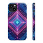 Blue Purple Geometric Pattern Tough Phone Cases - iPhone Samsung Galaxy