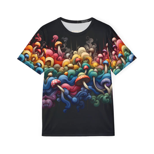 Men's Disc Golf Athletic Jersey - Colorful Mushrooms